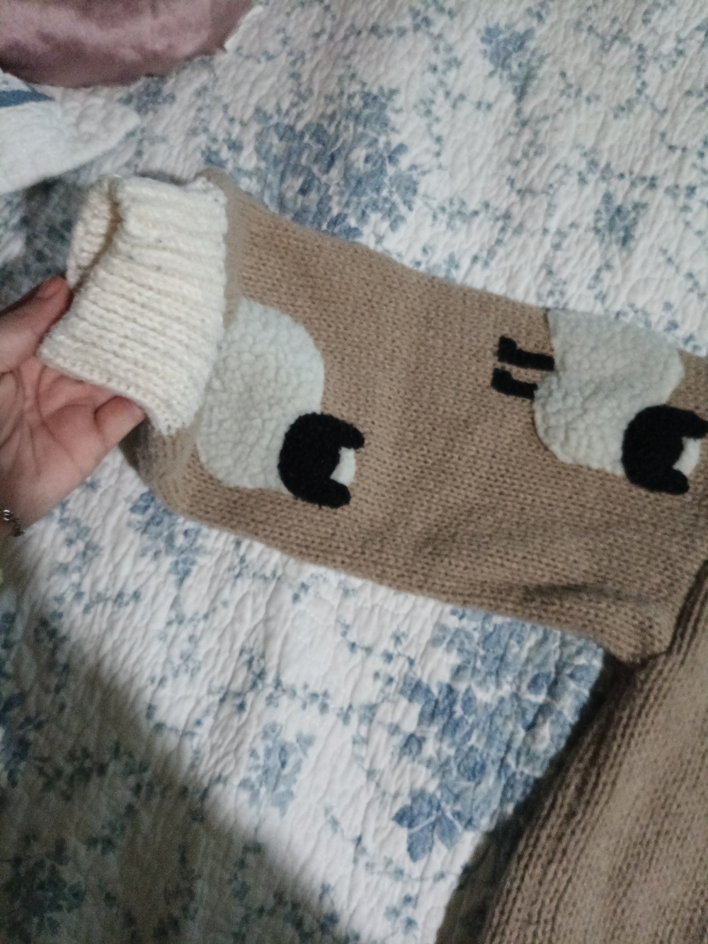 Neutral Sheep-Pattern Button Cardigan Sweater - Picture 3 of 8